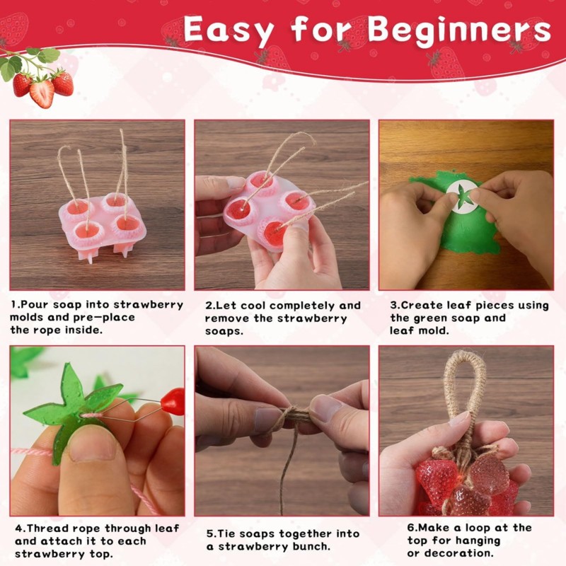 Soap Making In Home - ABYN-DIY El Yapımı Silikon Çilek Sabun