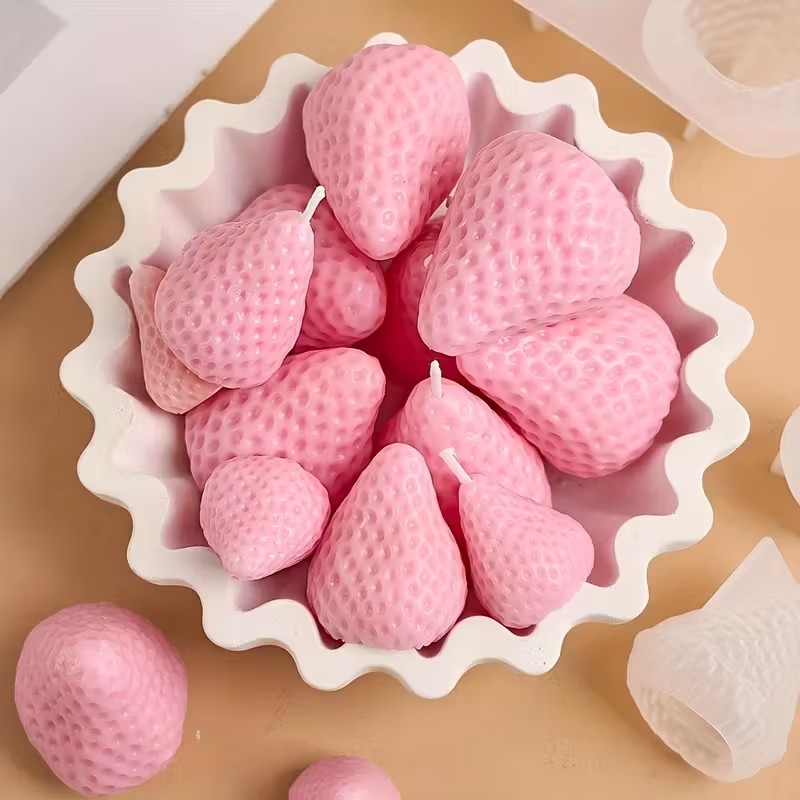 Çilek Silikon Mum Kalıbı DIY A - Soap Making Organic incelemesi ve fiyatı